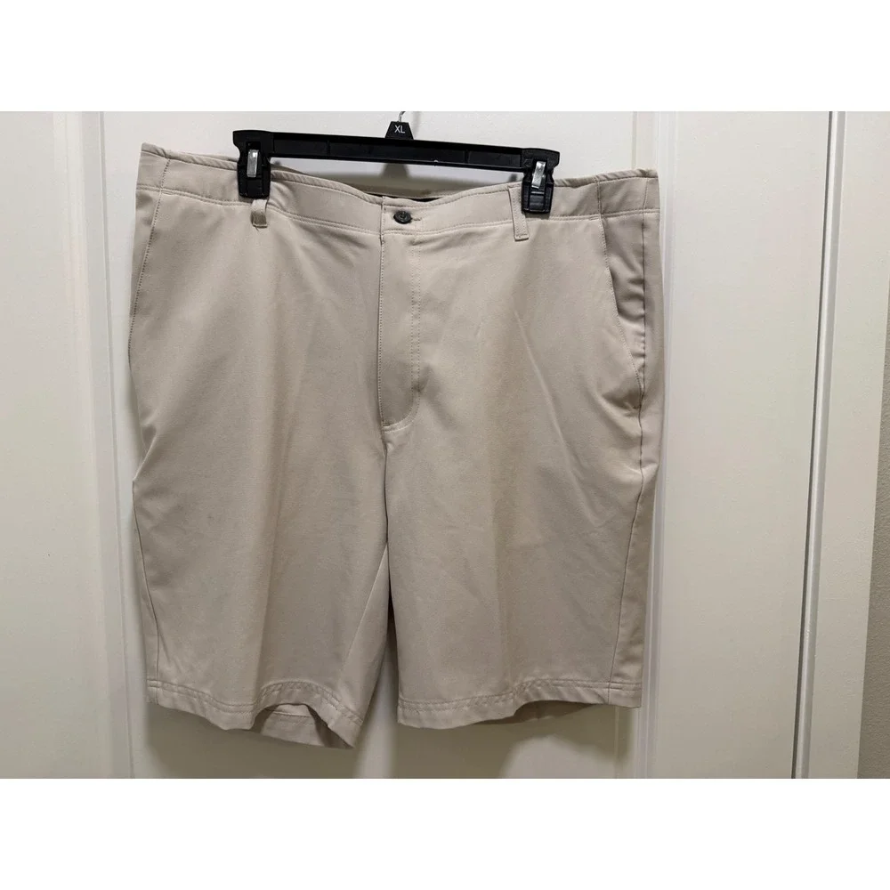 Pebble Beach Mens Performance Golf Shorts Tan Khaki Size 38 Stretch Lightweight